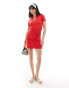 Фото #1 товара ASOS DESIGN polo mini dress in red