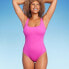 Фото #2 товара Women's Shaping Square Neck One Piece Swimsuit - Shade & Shore Hot Pink M
