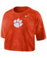 Фото #2 товара Women's Orange Clemson Tigers Tie-Dye Cropped T-shirt