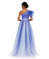 Фото #5 товара Women's Glitter Ombre Ruffled One Shoulder Ball gown