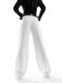 Stradivarius tailored trouser with belt in white