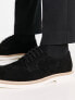 Фото #5 товара ASOS DESIGN lace up derby shoes in black suede with white contrast sole