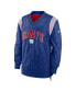 Men's Royal New York Giants Sideline Athletic Stack V-neck Pullover Windshirt Jacket
