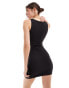 Фото #4 товара JJXX slinky reversable jersey mini dress in black