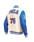 Фото #3 товара Men's Cream Philadelphia 76ers Retro Classic Varsity Full-Zip Jacket