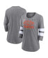 ფოტო #1 პროდუქტის Women's Heather Gray Kansas City Chiefs Super Bowl LVIII Champions Under the Lights Tri-Blend 3/4-Sleeve T-shirt