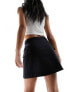 Morgan aline mini skirt with hardwear detail in black