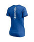 Women's Ben Simmons Royal Philadelphia 76Ers Playmaker Logo Name Number V-Neck T-Shirt
