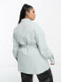 Фото #4 товара In The Style Plus utility pocket detail belted jacket in blue
