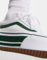 Vans Old Skool Stackform trainers in white with green sports stripes