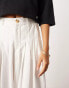 ASOS EDITION ultra wide leg linen mid rise pleat front trouser in white weiß, 36 - фото #5