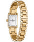 ფოტო #3 პროდუქტის Women's Swiss Classic Carree Diamond (1/20 ct. t.w.) Gold-Tone Stainless Steel Bracelet Watch 23mm