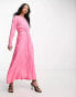 Фото #1 товара Closet London – Midikleid in Rosa mit verdrehtem Detail und Zierausschnitt