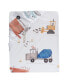 Construction Zone Baby Fitted Crib/Toddler Sheet- White/Trucks