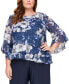 Фото #1 товара Plus Size 3/4-Sleeve Tiered-Hem Blouse