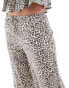 Stradivarius drawstring trouser co-ord in leopard