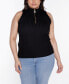 Фото #1 товара Black Label Plus Size Sleeveless Quarter Zip Sweater
