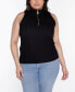 Black Label Plus Size Sleeveless Quarter Zip Sweater