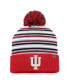 Фото #1 товара Men's Crimson Indiana Hoosiers Dash Cuffed Knit Hat with Pom