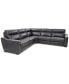 Фото #3 товара Gabrine 5-Pc. Leather Sectional with 2 Power Headrests, Created for Macy's