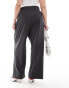 Фото #6 товара ASOS DESIGN Curve wrap tie wide leg tailored trouser in grey