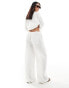 Фото #4 товара ASOS DESIGN pull on trouser with linen in white