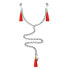 Фото #1 товара Chain with Nipple and Clitoris Clamps Red
