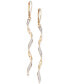 Twist Glitter Long Drop Earrings in 14k Gold