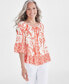 Фото #2 товара Women's Printed On-Off-The-Shoulder Top, Created for Macy's