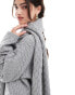 Фото #4 товара 4th & Reckless cable knit jumper with scarf co-ord in grey