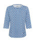 Фото #3 товара Women's Cotton Blend 3/4 Sleeve T-Shirt containing TENCEL[TM] Modal