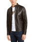 Фото #1 товара Men's Leather Racer Jacket, Created for Macy's