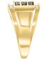 ფოტო #4 პროდუქტის EFFY® Men's Espresso Diamond (5/8 ct. t.w.) & White Diamond (1/3 ct. t.w.) Ring in 14k Gold
