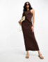 Фото #6 товара Платье повседневное ASOS в шоколадном цвете с драпировкой