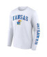 ფოტო #2 პროდუქტის Men's White Kansas Jayhawks Distressed Arch Over Logo Long Sleeve T-shirt