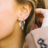 Modern silver hoop earrings Cetara SJ-E3004