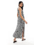 Фото #7 товара Vero Moda jersey halterneck maxi dress with tie waist in mono floral print