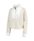 Women's Tan, White Oklahoma Sooners Color-Block Quarter-Zip Jacket
