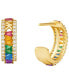 ფოტო #3 პროდუქტის Tapered Baguette and Pave Huggie Earrings