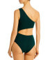 Фото #3 товара Haight Mika Crepe Cut Out One Shoulder One-Piece Swimsuit Green Size M