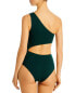 Haight Mika Crepe Cut Out One Shoulder One-Piece Swimsuit Green Size M