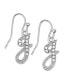 Silver Tone Crystal Initial Wire Earring