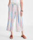 Фото #4 товара Women's Stripe Cropped Drawstring Pants, Created for Macy's
