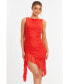 Фото #1 товара Women's Mesh Frill Asymmetric Midi Dress