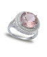 ფოტო #1 პროდუქტის Pink Cubic Zirconia Double Pave Row Ring (7-1/2 ct. t.w.) In Sterling Silver