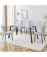 Фото #8 товара Glass Dining Table with 6 Light Grey Chairs