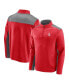 Фото #1 товара Men's Red, Gray Houston Rockets Primary Logo Fleece Quarter-Zip Jacket