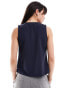 ASOS DESIGN tie waist waistcoat in navy crepe