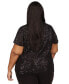 Фото #2 товара Plus Size Sequined Short-Sleeve Top