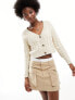 Фото #1 товара Monki cable knit cardigan in cream